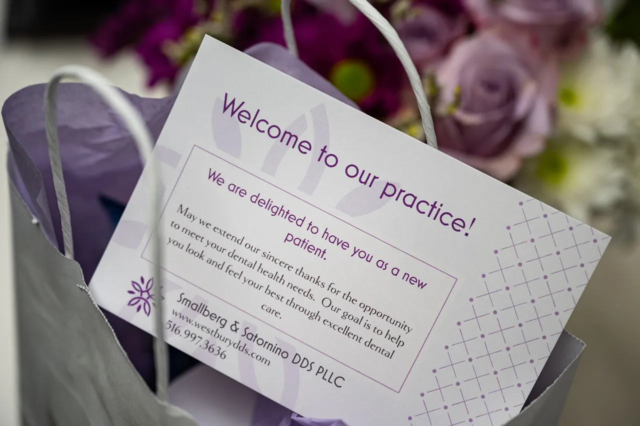 Home 9 Welcome flyer for new dental patients – Family Dentistry in Westbury, NY – Smallberg & Satornino, DDS, PLLC